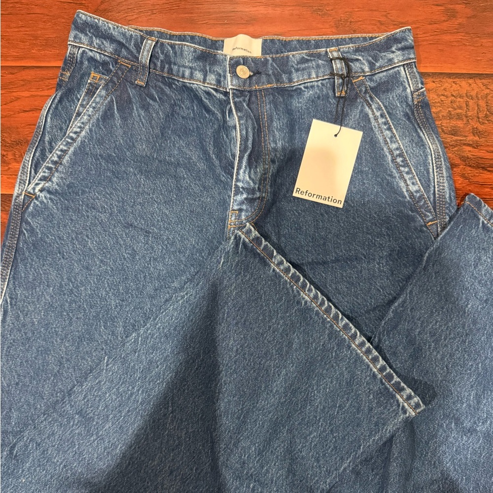 Reformation Diego Mid Rise Baggy Utility Jeans